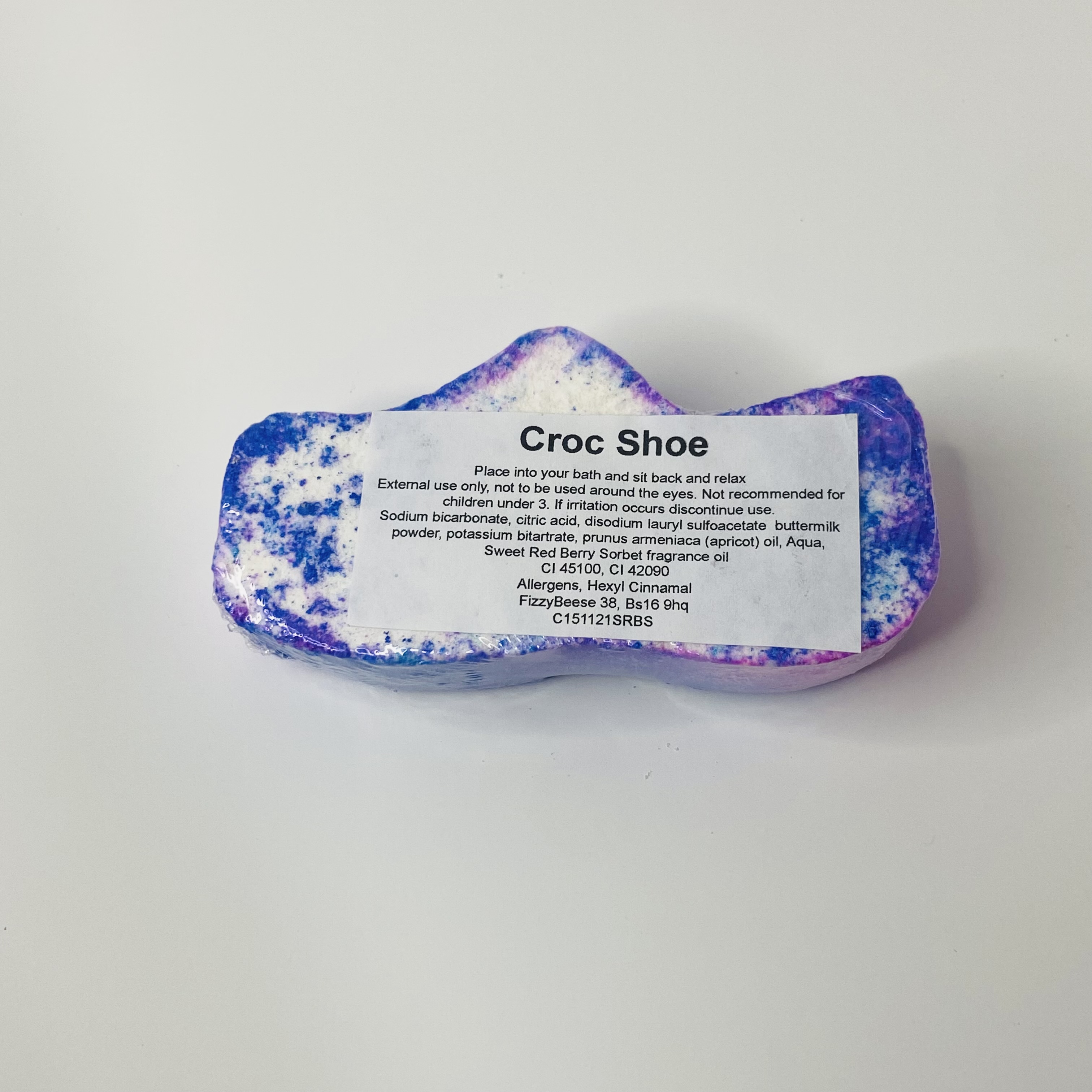 Croc Shoe ingredients label