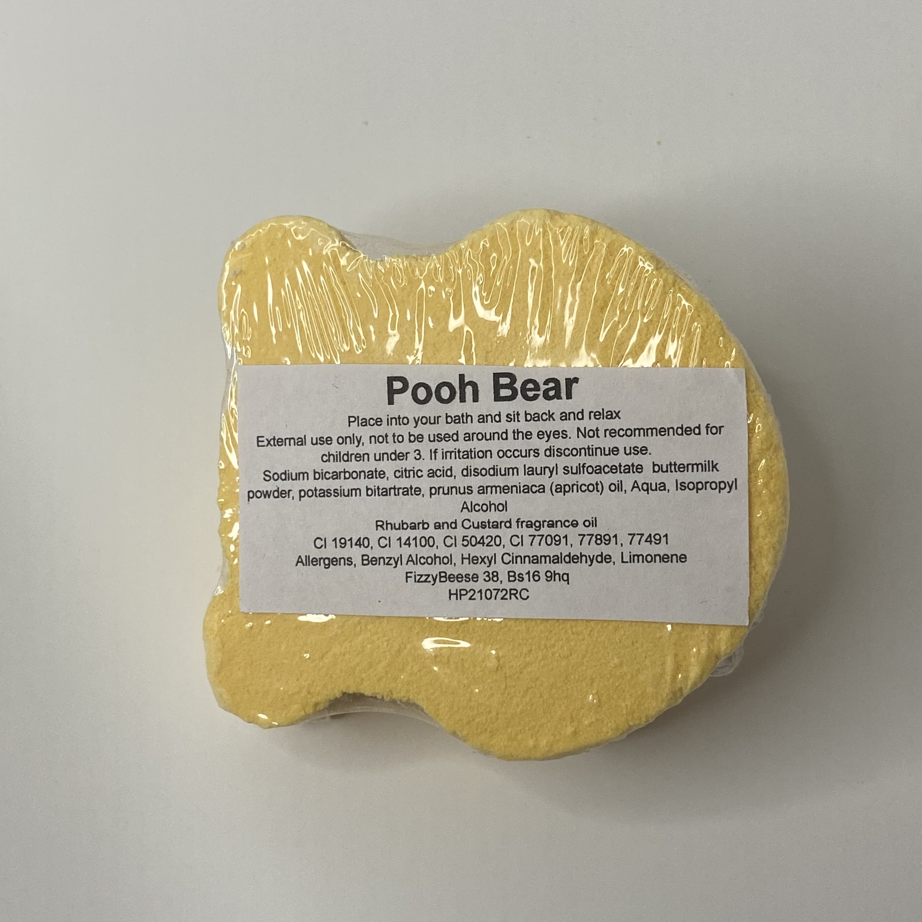 Pooh Bear ingredients label