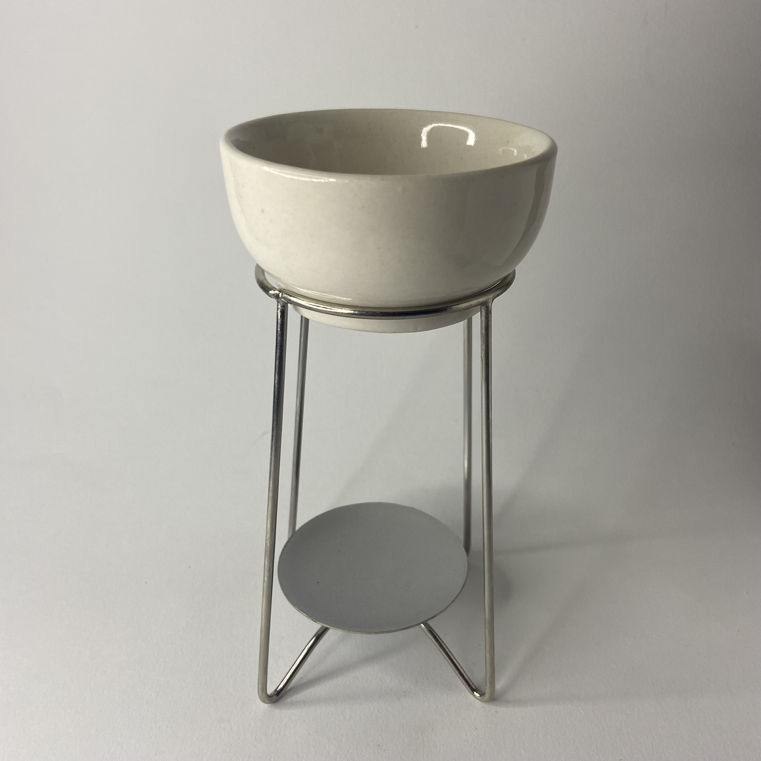 White Wax Burner with Stand